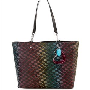 Karl Lagerfeld Adele Rainbow  Signature Logo Tote